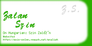 zalan szin business card